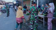 Kegiatan ini dilaksanakan sebagai upaya pendisiplinan pelaksanaan Prokes melalui razia kelengkapan masker di pasar Cuplik, Bulakan, Sukoharjo. (Foto:nyatanya.com/Koramil 01/Skh)