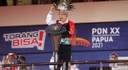 Wapres Maruf Amin saat menutup PON XX Papua 2021 di Stadion Lukas Enembe, Kampung Harapan, Sentani Timur, Jumat (15/10/2021). (Foto:PON XX Papua 2021/M Solihin)