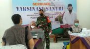 Sebanyak 186 Jamaah Muji Nabi Asuhan KH Munif Muhammad Zuhri menerima Program vaksinasi. (Foto:MC.Kab.Demak)
