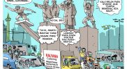 Kartun karya Sudi Purnomo dalam buku "Indonesia Melawan Corona ala Kartunis" yang diterbitkan Graha Ilmu bersama Federasi Kartunis Indonesia (Pakarti), Cetakan I - 2020.