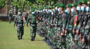 Upacara serah terima dan pelepasan Satgas Operasi Pamtas RI-PNG di Korem 174/Anim Ti Waninggap. (Foto:Mc Merauke)