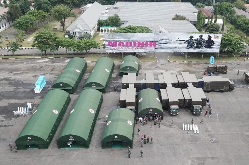 Rumah Sakit Lapangan yang merupakan kerja sama dengan PT Arvitech Mega Solusi ini nantinya akan dipergunakan oleh TNI AL untuk kebutuhan darurat apabila terjadi bencana alam. (Foto: Dispenal)