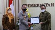 Wakil Walikota Yogyakarta Heroe Poerwadi meresmikan program rintisan Polsek Ramah Anak (PRA) Jumat (10/12/2021) di Ruang Yudhistira Balaikota Yogyakarta.