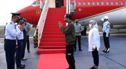 Presiden Joko Widodo didampingi Ibu Iriana Joko Widodo bertolak menuju Provinsi Nusa Tenggara Barat (NTB), dalam rangka kunjungan kerja, pada Kamis (13/1/2022). (Foto: BPMI SETPRES)