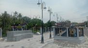 Bangunan Jembatan Jalur Aksis Budaya di Sungai Elo Mendut tinggal dalam proses penyelesaian kerapian. (Foto: humas/beritamagelang)