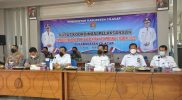 Pemerintah Kabupaten Cilacap bersama jajaran Forkopimda menggelar Rakor Pelaksanaan Pilkades Serentak Gelombang I Tahun 2022, Rabu (9/2/2022). (Foto: MC Kab Cilacap)