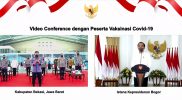 Presiden Joko Widodo melalui siaran daring pada Kamis (17/2/2022) dari Istana Kepresidenan Bogor dengan peserta vaksinasi Covid-19. (Foto: Istimewa/BPMI/Setpres)
