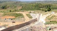 Proyek pembangunan Bendungan Bener di Desa Wadas, Purworejo, Jateng. (Foto: Twitter Humas Polres Kudus/@KudusHumas)