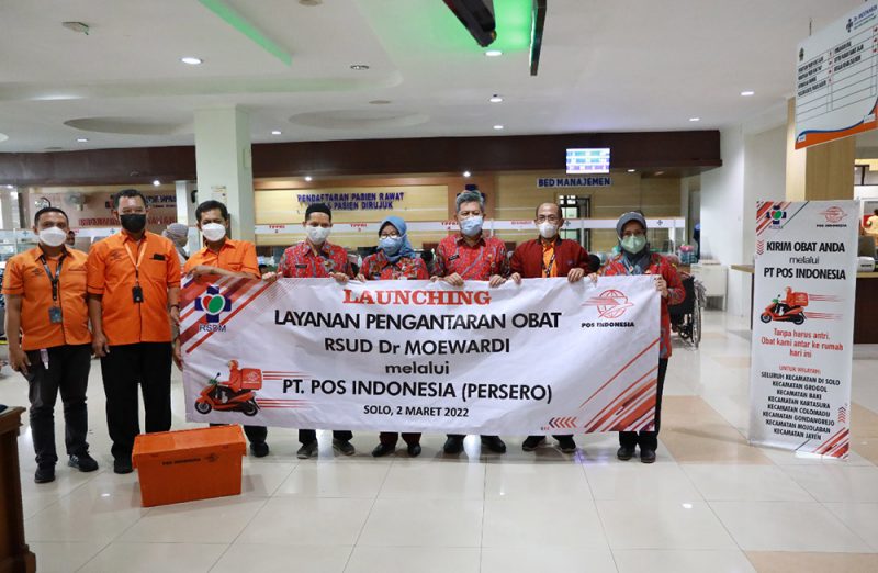 Launching layanan antar obat RSUD Dr Moewardi dengan PT Pos Indonesia.(Foto: Dok.RSUD Dr Moewardi)