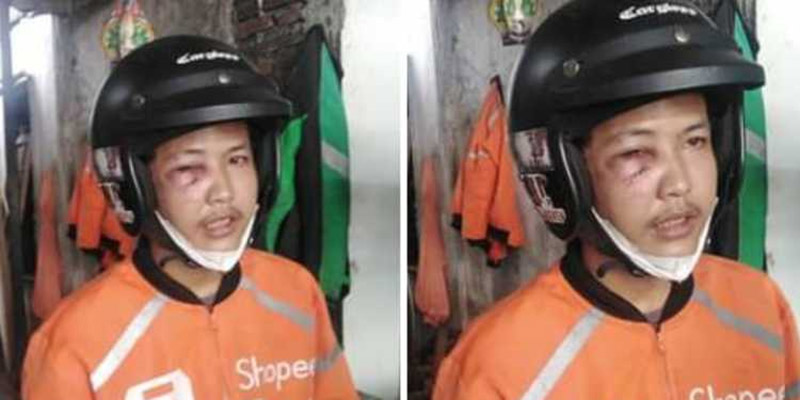 Driver ojek makanan yang viral mengaku korban klitih di Blimbingsari, ternyata cuma omong kosong. (Foto: Istimewa)