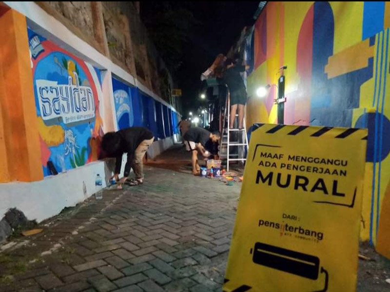 Pensilterbang Art Mural Project di Kampung Sayidan.
(Foto:Dok.Pensilterbang)