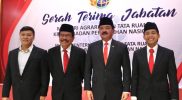 Menteri ATR/Kepala BPN, Hadi Tjahjanto dan Sofyan A. Djalil usai serah terima jabatan. (Foto Humas Kementerian ATRBPN)