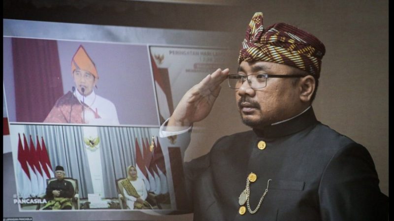 Menteri Agama, Yaqut Cholil Qoumas, mengatakan Pancasila sebagai Kalimatun Sawa atau titik temu seluruh keberagaman di Indonesia menjadi satu menuju kejayaan bangsa. Foto Biro Humas Kemenag