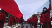 Giat PNIB Kirab Merah Putih Pancasila menolak Khilafah Sampai Kiamat yang digelar di Yogyakata. Foto: Ist
