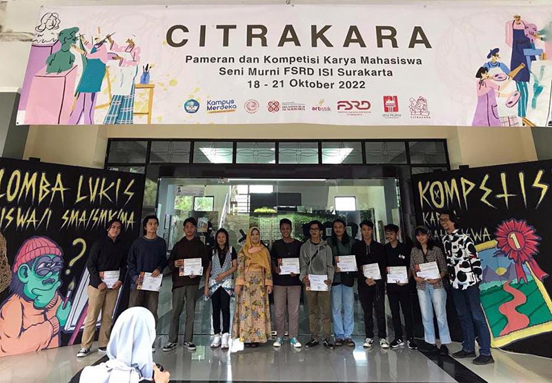 Jurusan Seni Rupa Murni ISI Surakarta menggelar pameran kompetisi karya mahasiswa Citrakara 2022, dimana sebanyak 68 karya diikutkan dalam ajang ini. Foto: Dok.ISI Surakarta