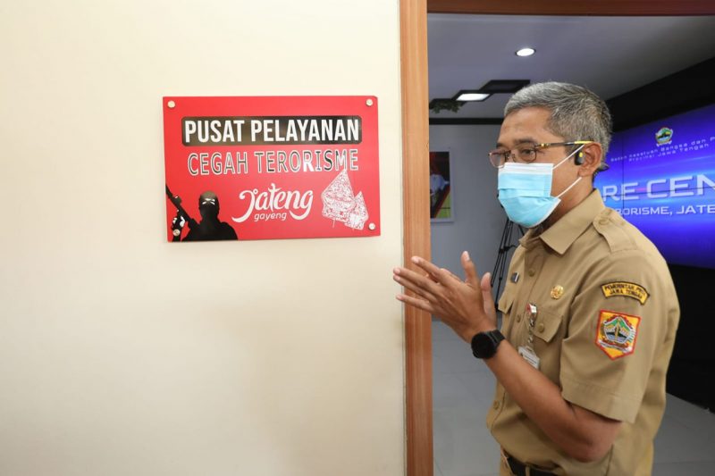 Pemprov Jawa Tengah membuka Pusat Pelayanan Cegah Terorisme, di Kantor Badan Kesatuan Bangsa dan Politik (Kesbangpol) Jateng, Senin (31/10/2022). Foto: Humas Jateng