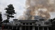 Kondisi Gedung Bappelitbang Kota Bandung saat kebakaran pada Senin (7/11/2022) sekitar pukul 10.00 WIB. Foto: Humas Bandung
