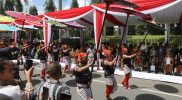 Pawai Karnaval Budaya dalam rangkaian acara Festival Adat Budaya Nusantara II di kawasan Candi Borobudur, Kabupaten Magelang, Sabtu (10/12/2022). Foto: Diskominfo Jateng
